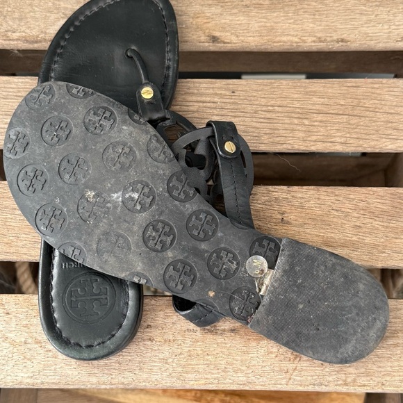 ✨Tory Burch Miller black leather sandal size 8.5 A30 - Picture 5 of 12